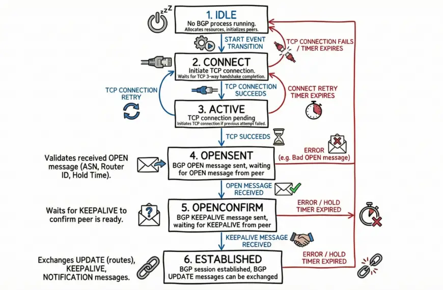 BGP Finite State Machine - BGP States Explained