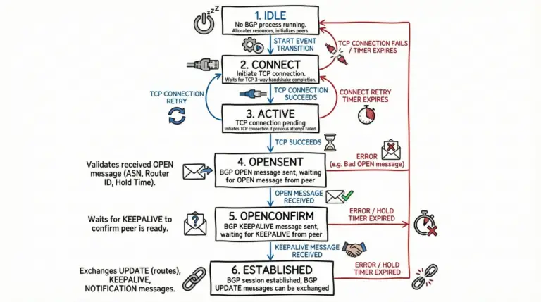 BGP Finite State Machine - BGP States Explained
