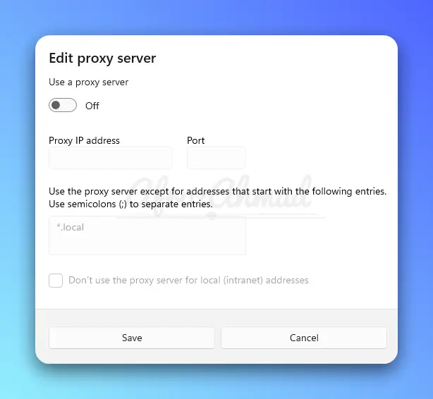 Windows Proxy Settings