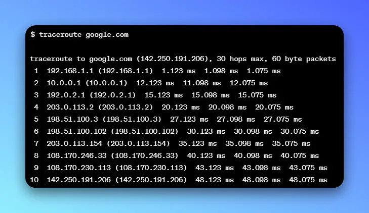 traceroute for linux