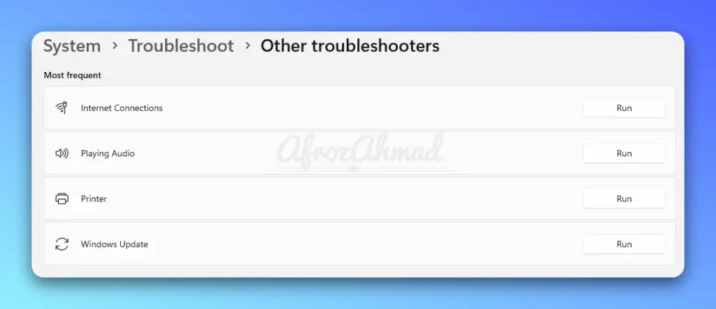 Windows Network Troubleshooter