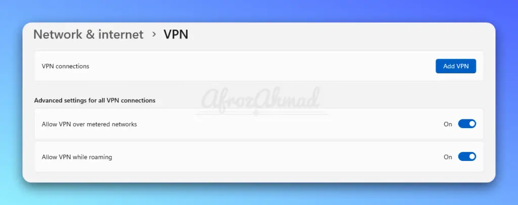 Windows VPN Connection