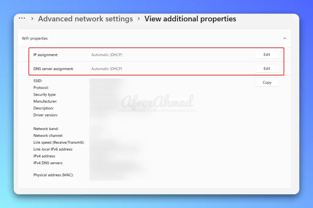 Windows Advanced IP and DNS Settings