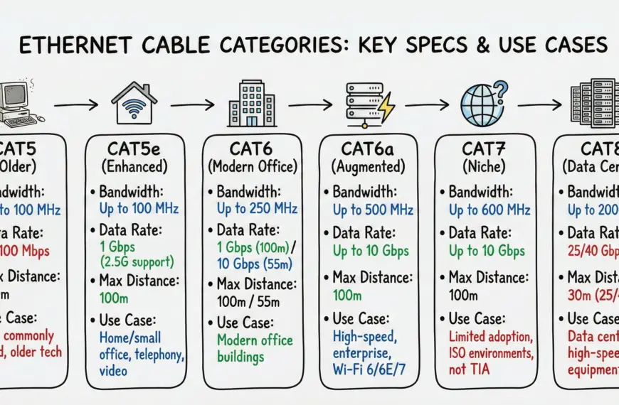 ethernet categories - key specs and use cases