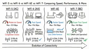 WiFi 5 vs WiFi 6 vs WiFi 6E vs WiFi 7
