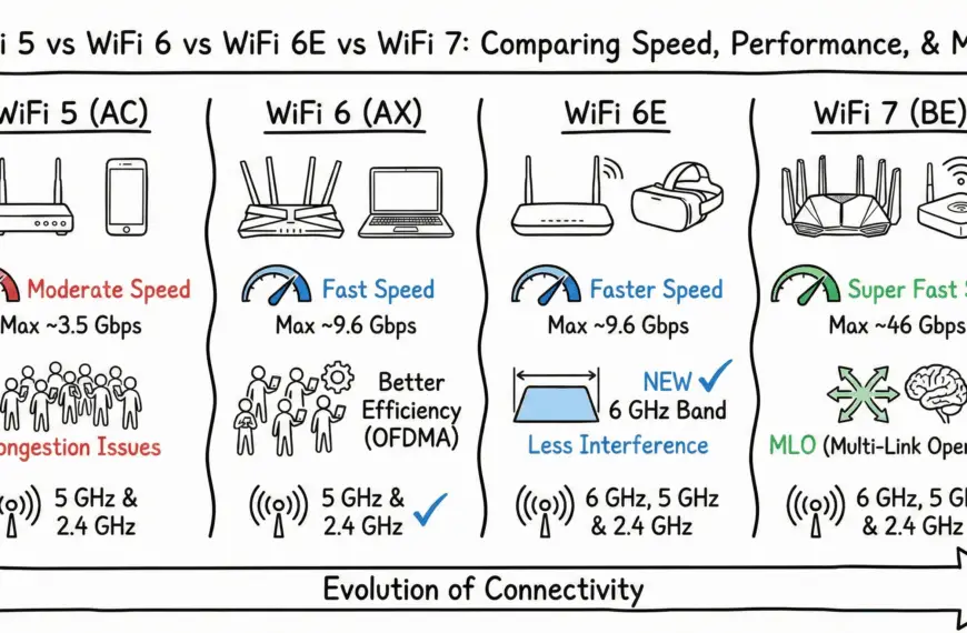 WiFi 5 vs WiFi 6 vs WiFi 6E vs WiFi 7