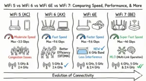 WiFi 5 vs WiFi 6 vs WiFi 6E vs WiFi 7
