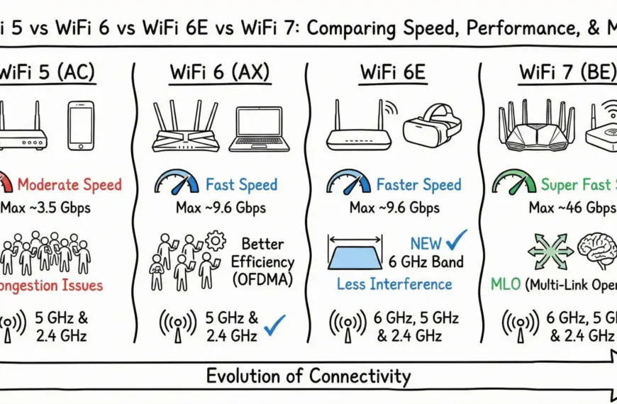 WiFi 5 vs WiFi 6 vs WiFi 6E vs WiFi 7