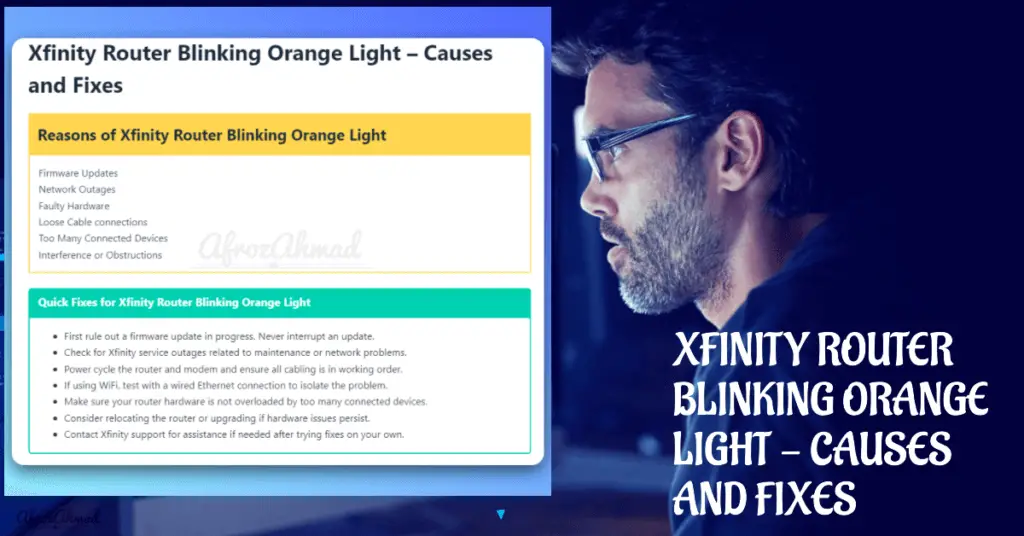 Xfinity Router Blinking Orange Light - Causes and Fixes