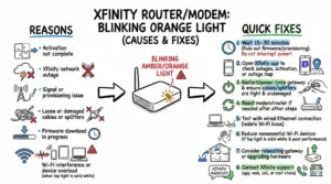 Xfinity Router or Modem Blinking Orange Light - Causes and Fixes