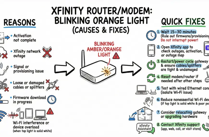 Xfinity Router or Modem Blinking Orange Light - Causes and Fixes