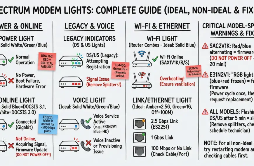 Spectrum Modem Lights - Meanings and Easy Fixes