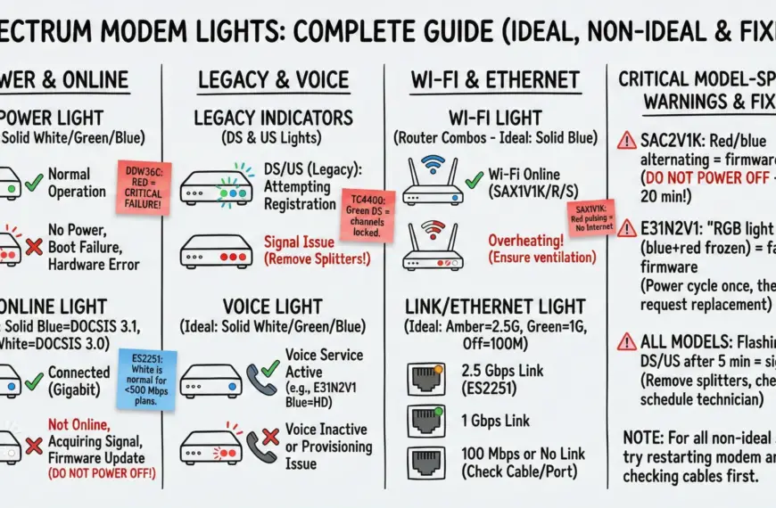 Spectrum Modem Lights - Meanings and Easy Fixes