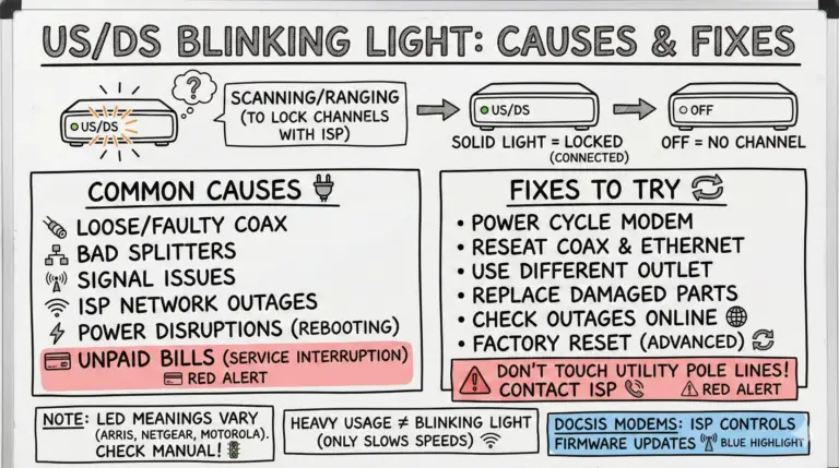US DS Light Blinking Causes and Fixes