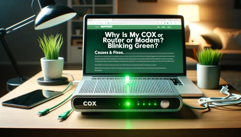 Why is Cox router Blinking Green Light