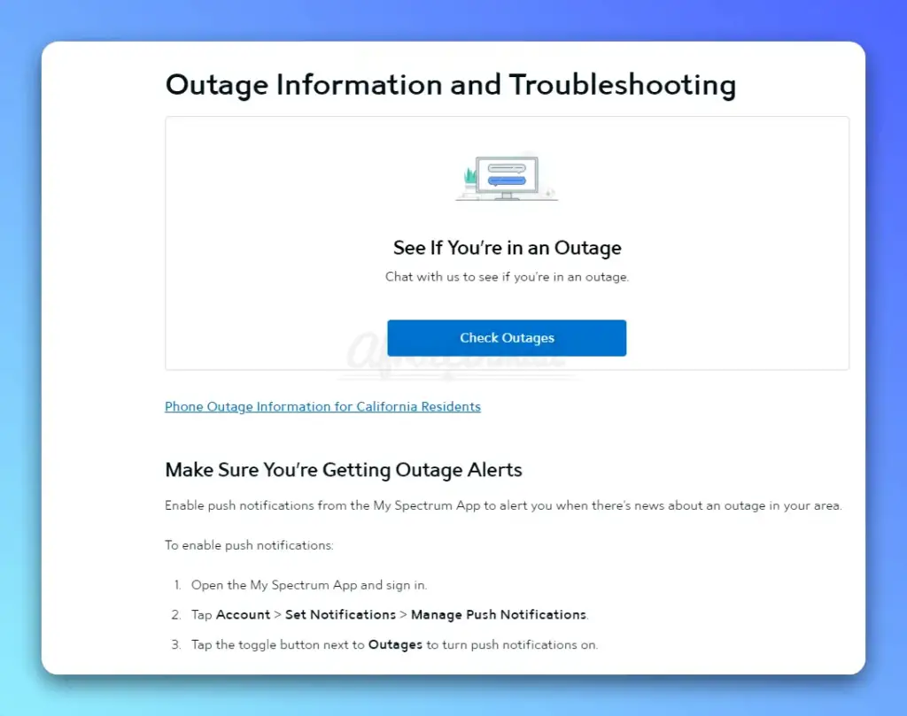 Spectrum Router Outage Status Page