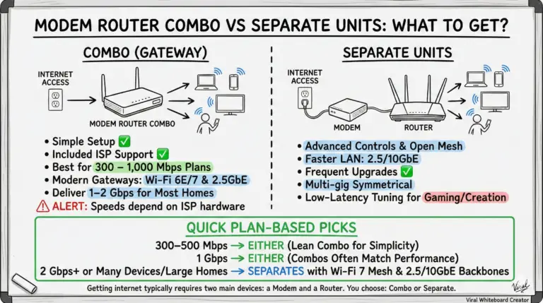 Modem Router Combo vs Separate Units Differences & What To Get