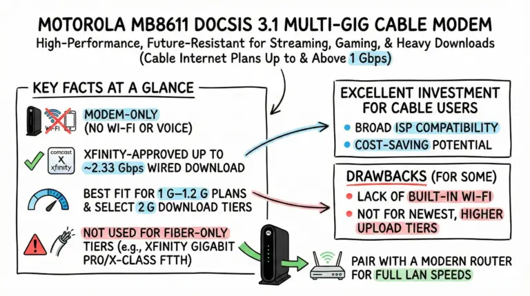 Motorola MB8611 Cable Modem Review Specs & Ratings