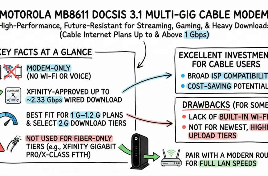 Motorola MB8611 Cable Modem Review Specs & Ratings