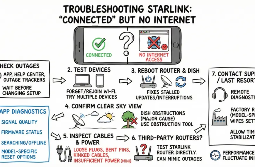 Troubleshooting When Starlink is Connected But There’s No Internet
