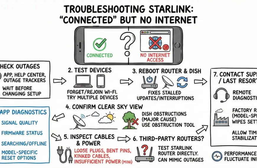 Troubleshooting When Starlink is Connected But There’s No Internet