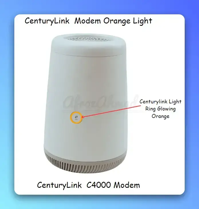 centurylink C4000 modem orange light