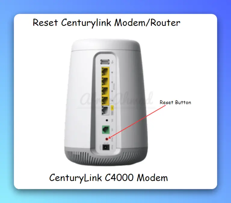 reset button centurylink modem router