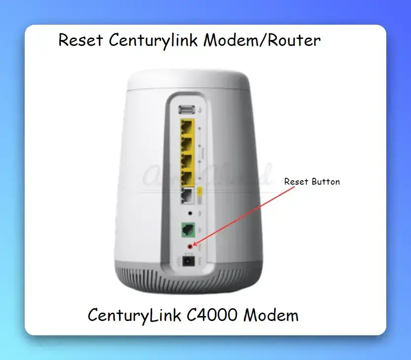 reset button centurylink modem router