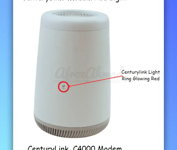Centurylink C4000 Modem Red Light