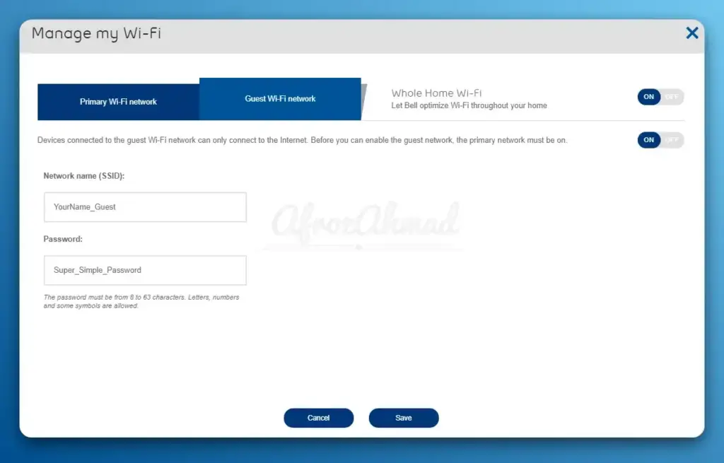 Configuring Guest Access on Home WiFi Router - Bell