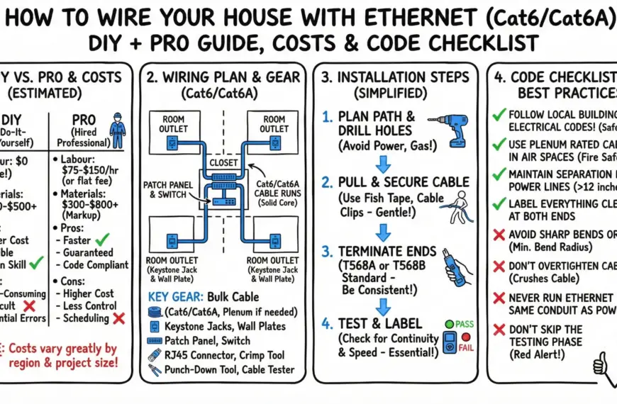 How to Wire Your House with Ethernet (Cat6Cat6A) DIY + Pro Guide, Costs & Code Checklist
