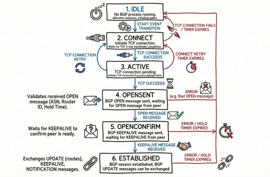 BGP Finite State Machine - BGP States Explained