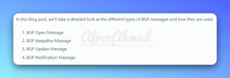 BGP Message Types