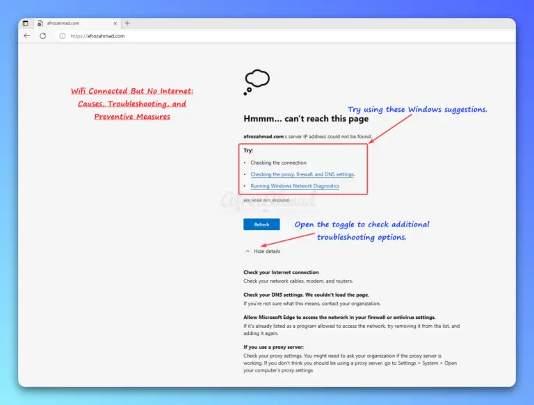 Wifi Connected But No Internet: Causes, Troubleshooting, and Preventive Measures