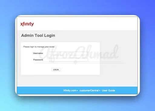 login Xfinity Admin Panel