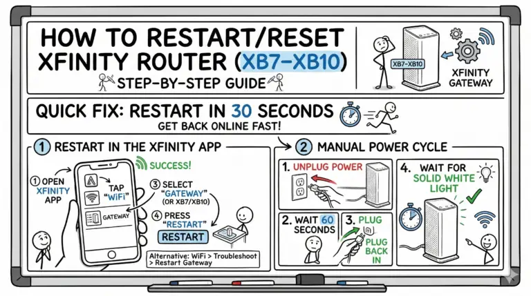 How to Restart or Reset Xfinity Router (XB7–XB10)
