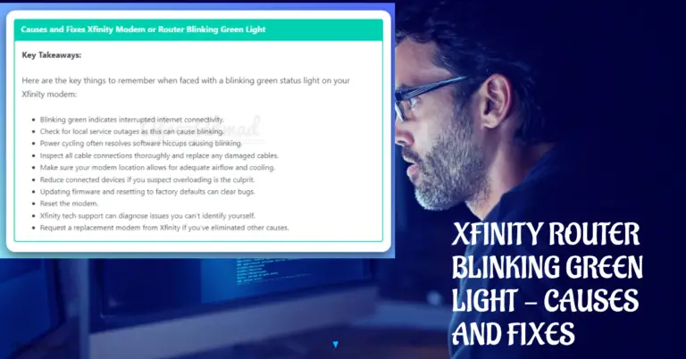 Xfinity Modem or Router Blinking Green Light - Causes and Fixes