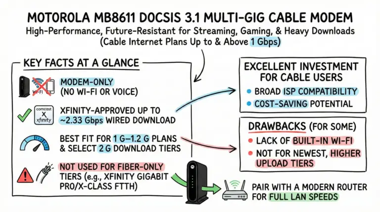 Motorola MB8611 Cable Modem Review Specs & Ratings