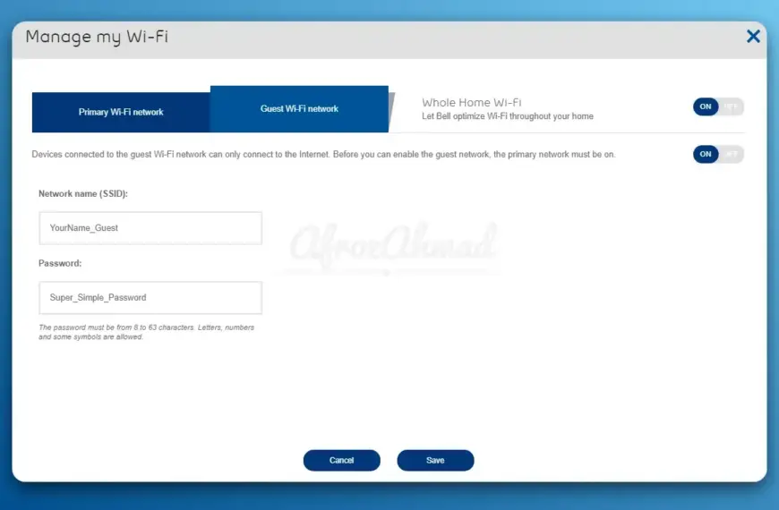 Configuring Guest Access on Home WiFi Router - Bell
