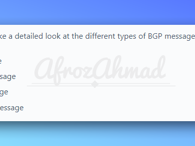 BGP Message Types