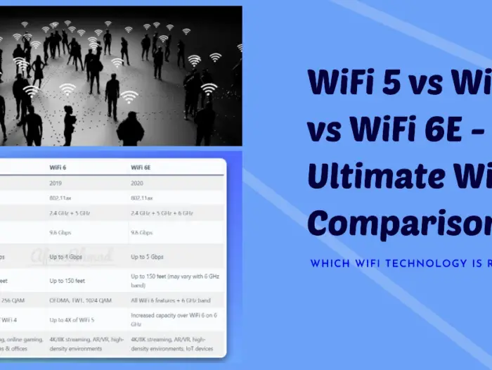 WiFi 5 vs WiFi 6 vs WiFi 6E