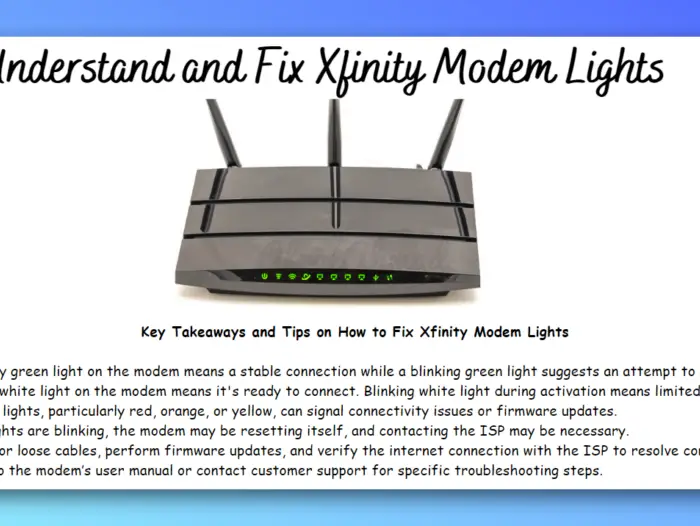 Xfinity Modem Lights - Meaning and Fixes